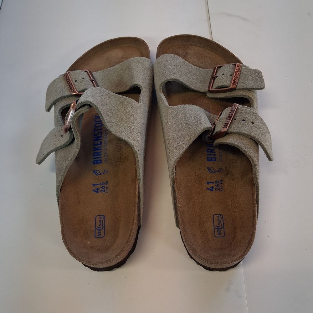 Birkenstock Gray Suede Mules